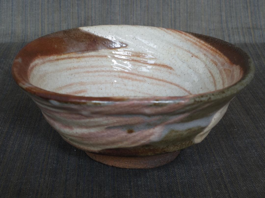 山田和《師：加藤唐九郎》★刷毛目茶碗★共箱・布