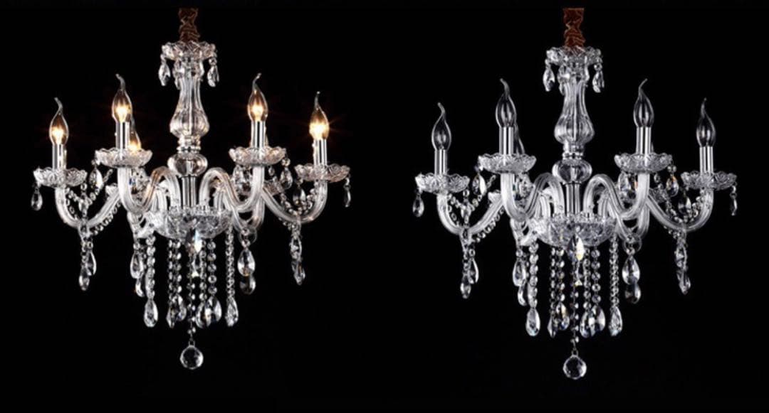 三色照明モード、調整可能LED電球は付きエレガント クリスタルシャンデリア 6灯