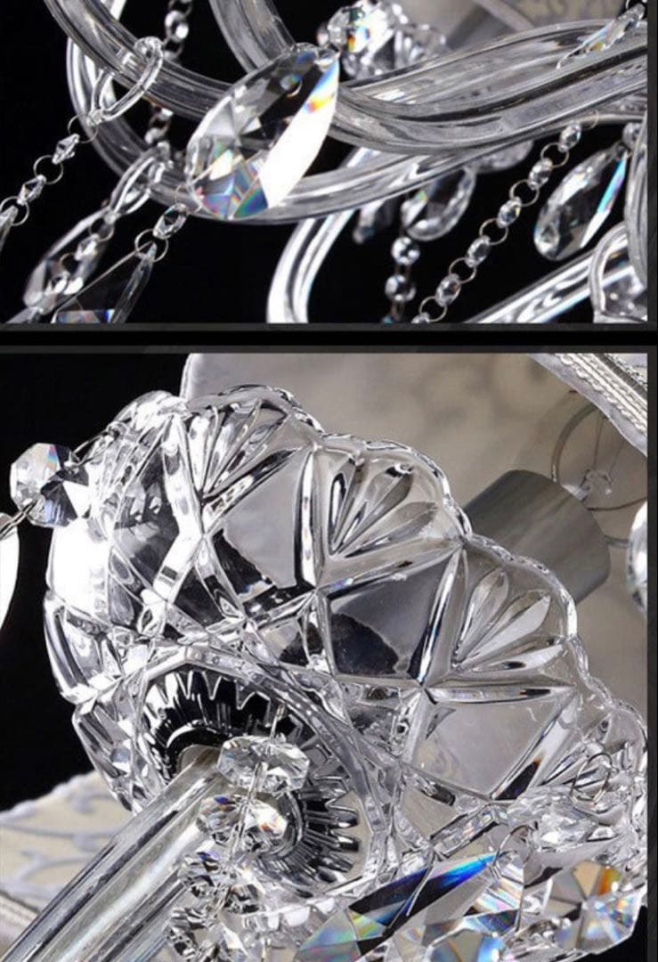 三色照明モード、調整可能LED電球は付きエレガント クリスタルシャンデリア 6灯