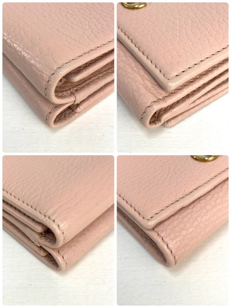 【極美品✨️】GUCCI マーモントシボ革 三つ折財布 ダブルホック