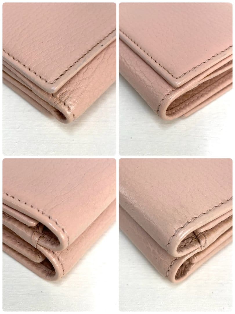 【極美品✨️】GUCCI マーモントシボ革 三つ折財布 ダブルホック