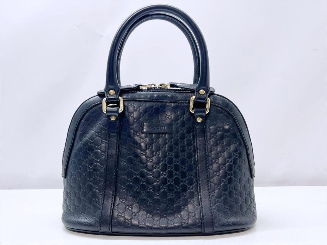 GUCCI　グッチ　マクロシマ　エンボス　ハンドバッグ　黒　449663