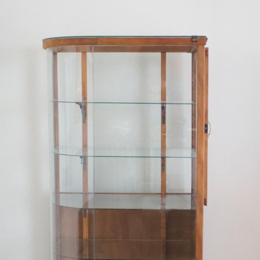 【 都内配達限定 送料込み】R型 ガラスケース ヴィンテージ 什器 飾り棚