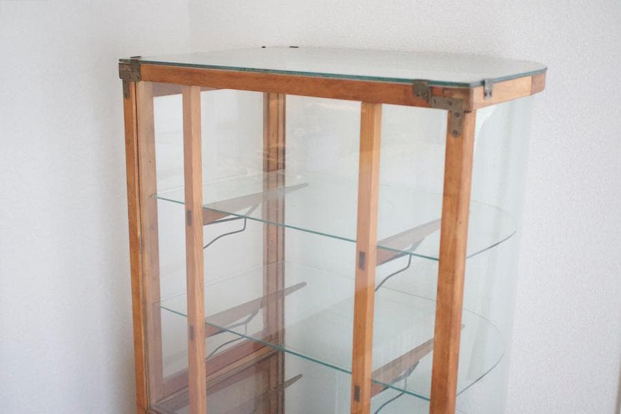 【 都内配達限定 送料込み】R型 ガラスケース ヴィンテージ 什器 飾り棚