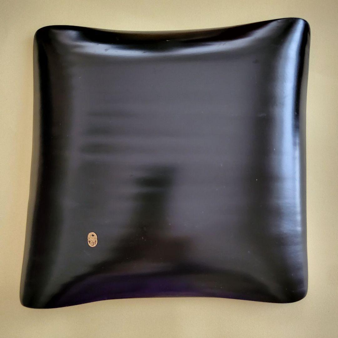 【未使用】迎春 京漆匠象彦 竹皿 飛鶴黒