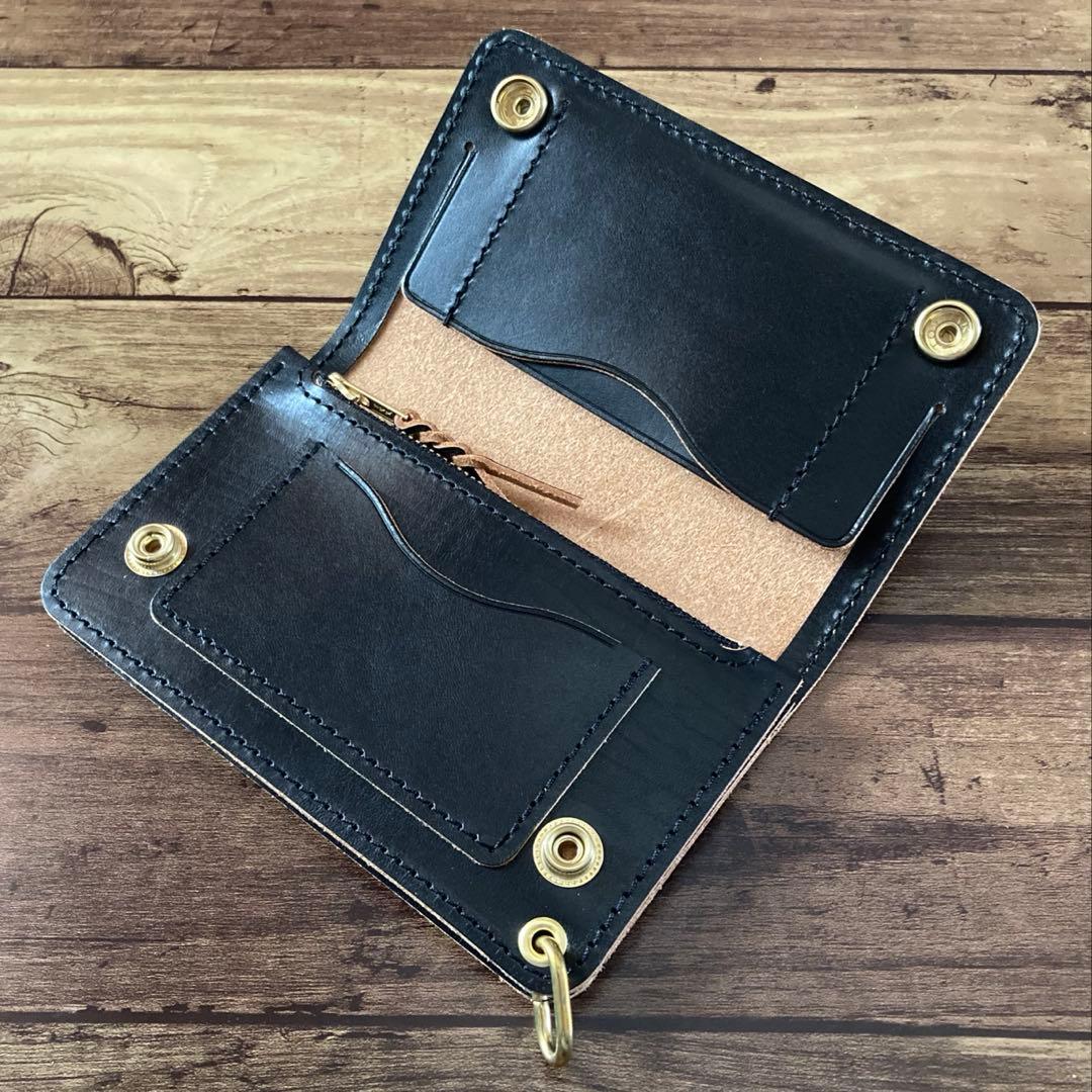 【お札を折らずに収納】姫路レザー トラッカーウォレット150（ミドル）2.5層