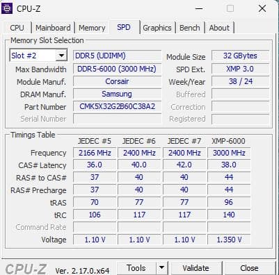 Corsair　Vengeance　DDR5　32GB　6000　メモリー