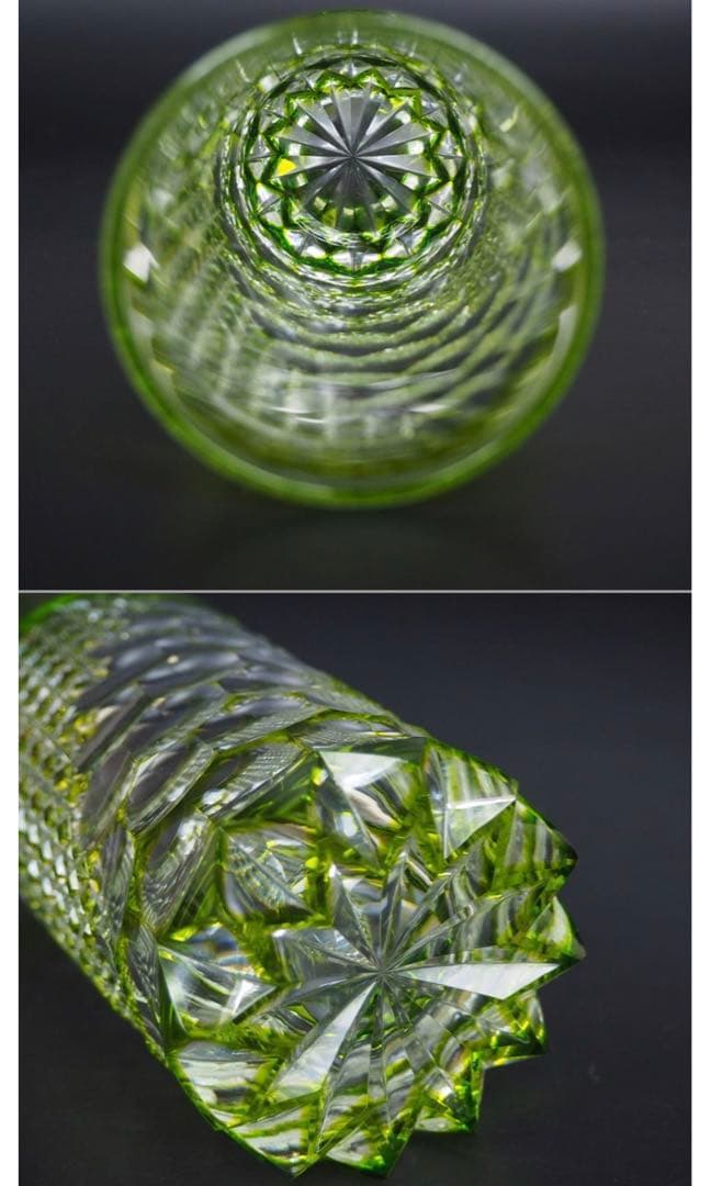 送料無料　伝統工芸士篠崎清一作　江戸切子グラス2点　篠崎硝子