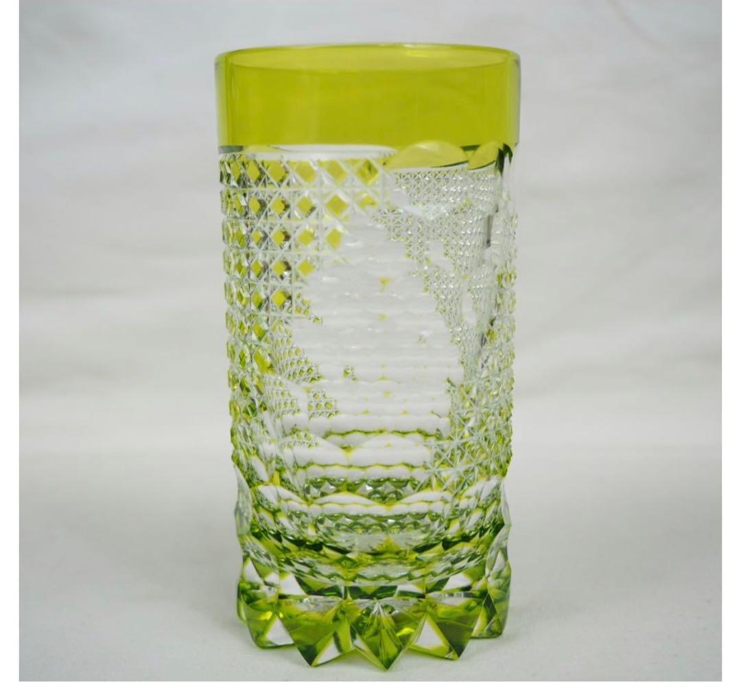 送料無料　伝統工芸士篠崎清一作　江戸切子グラス2点　篠崎硝子