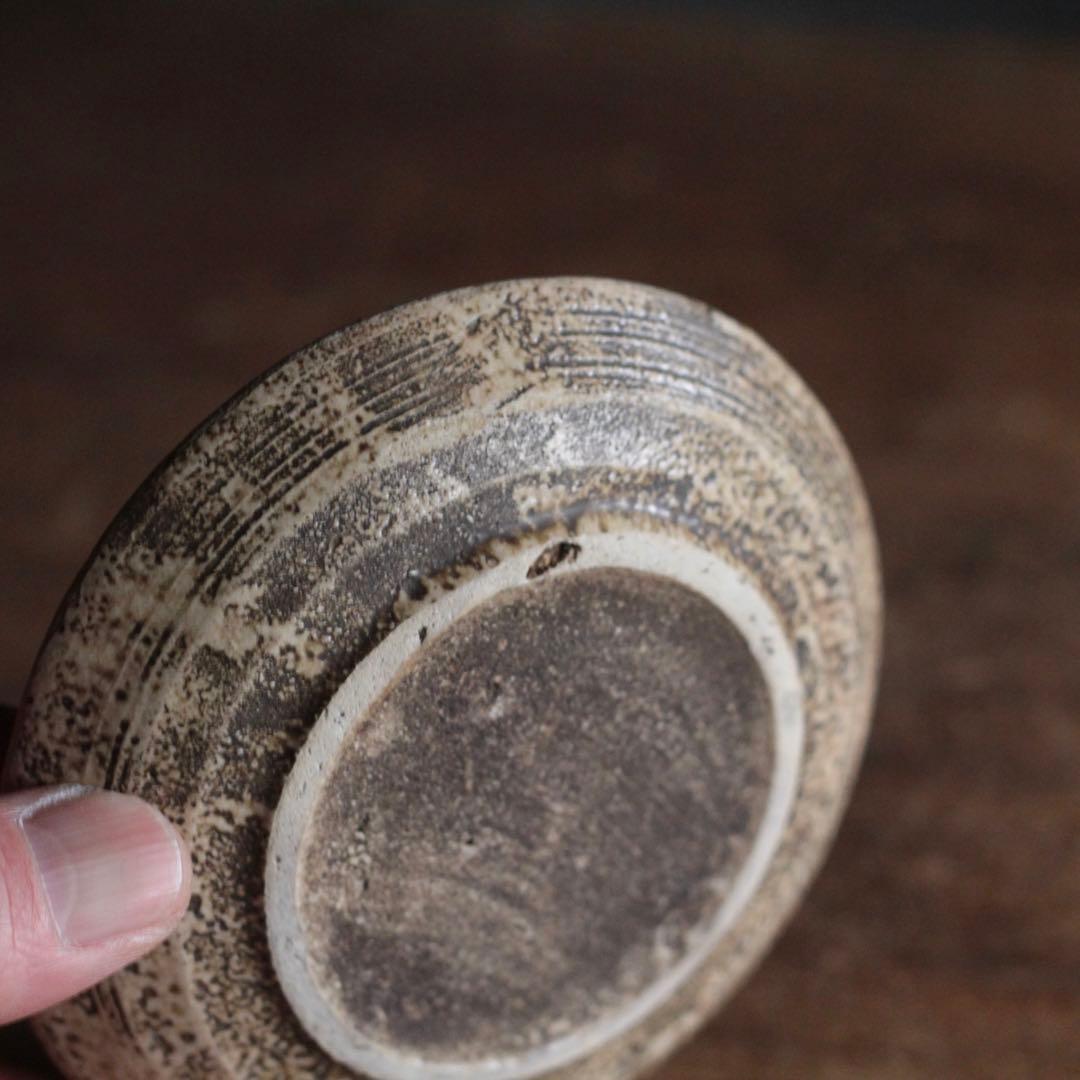 美濃 灰釉 小皿 江戸後期 古道具 アンティーク 古美術