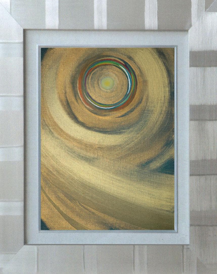 油絵 菅家令子 絵 絵画インテリア額付(銀) F4-G212023 風景祈り希望