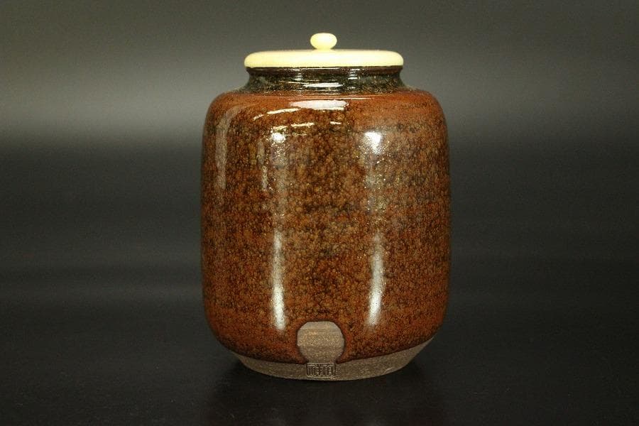 茶道具 彷古 中興名物 橋姫茶入 花兎裂 仕服 良蓋共箱小堀遠州(RC938)