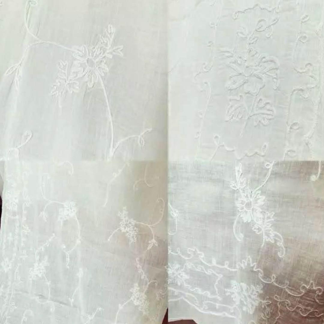 フランスアンティーク　コーネリー　刺繍　カーテン