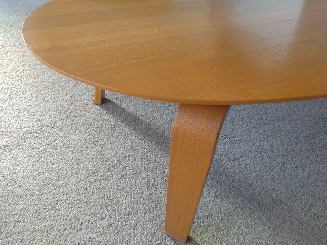 【訳あり】MUJI無印 オーク材楕円こたつ大ローテーブル机座卓センター