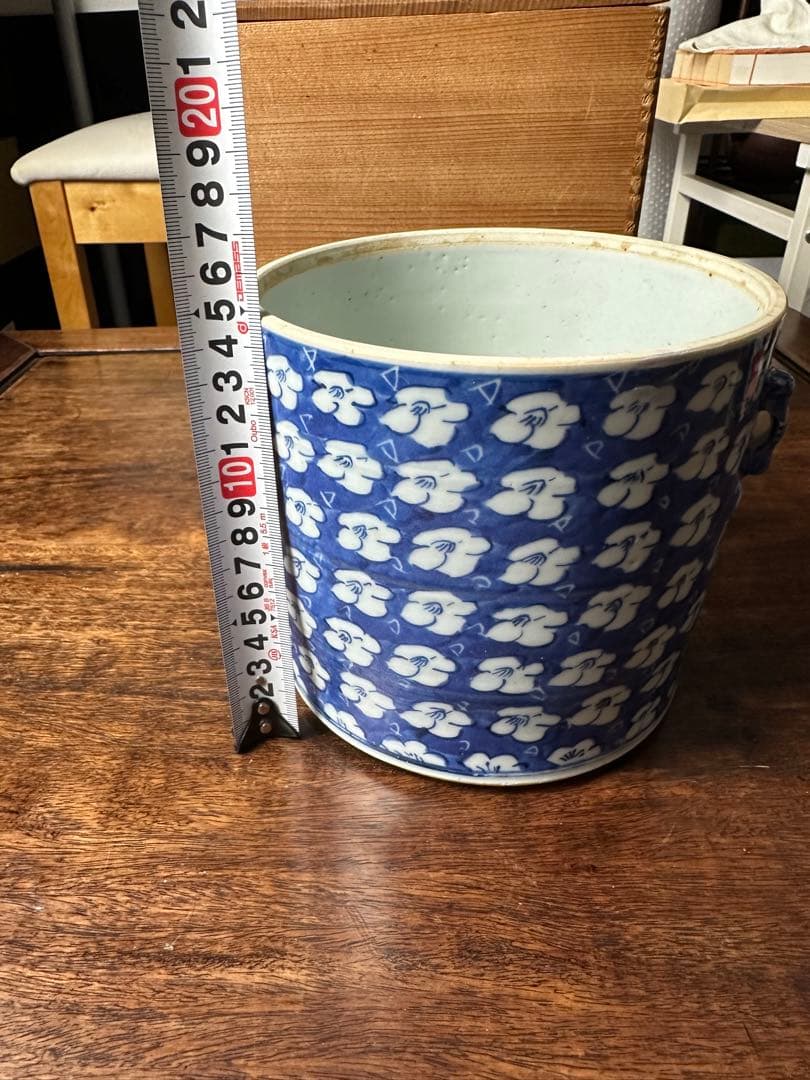 中国清時代　中国陶磁　染付　水指　骨董古美術　コレクション