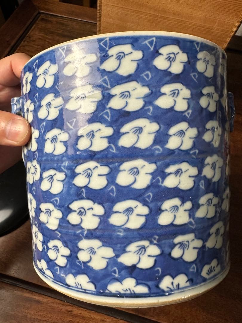 中国清時代　中国陶磁　染付　水指　骨董古美術　コレクション