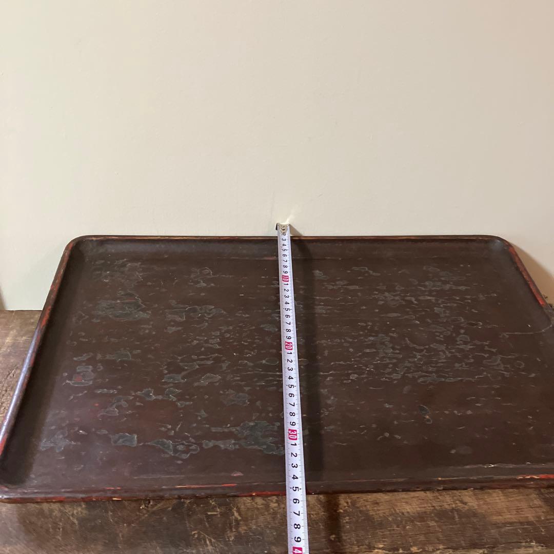 古民芸　盆　朱塗　〜明治時代頃　根来　矢部盆　讃岐盆　根来盆　骨董品.酒器盆.