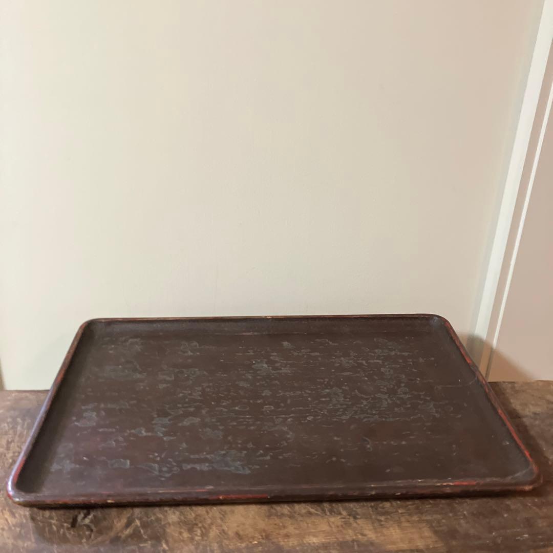 古民芸　盆　朱塗　〜明治時代頃　根来　矢部盆　讃岐盆　根来盆　骨董品.酒器盆.