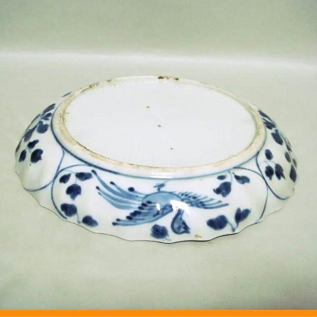 110『中国美術 獅子 花唐草 輪花皿』　/骨董品 古美術 アンティーク