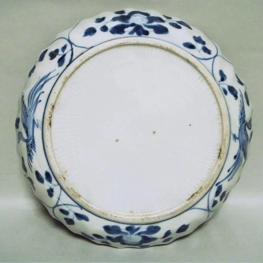 110『中国美術 獅子 花唐草 輪花皿』　/骨董品 古美術 アンティーク