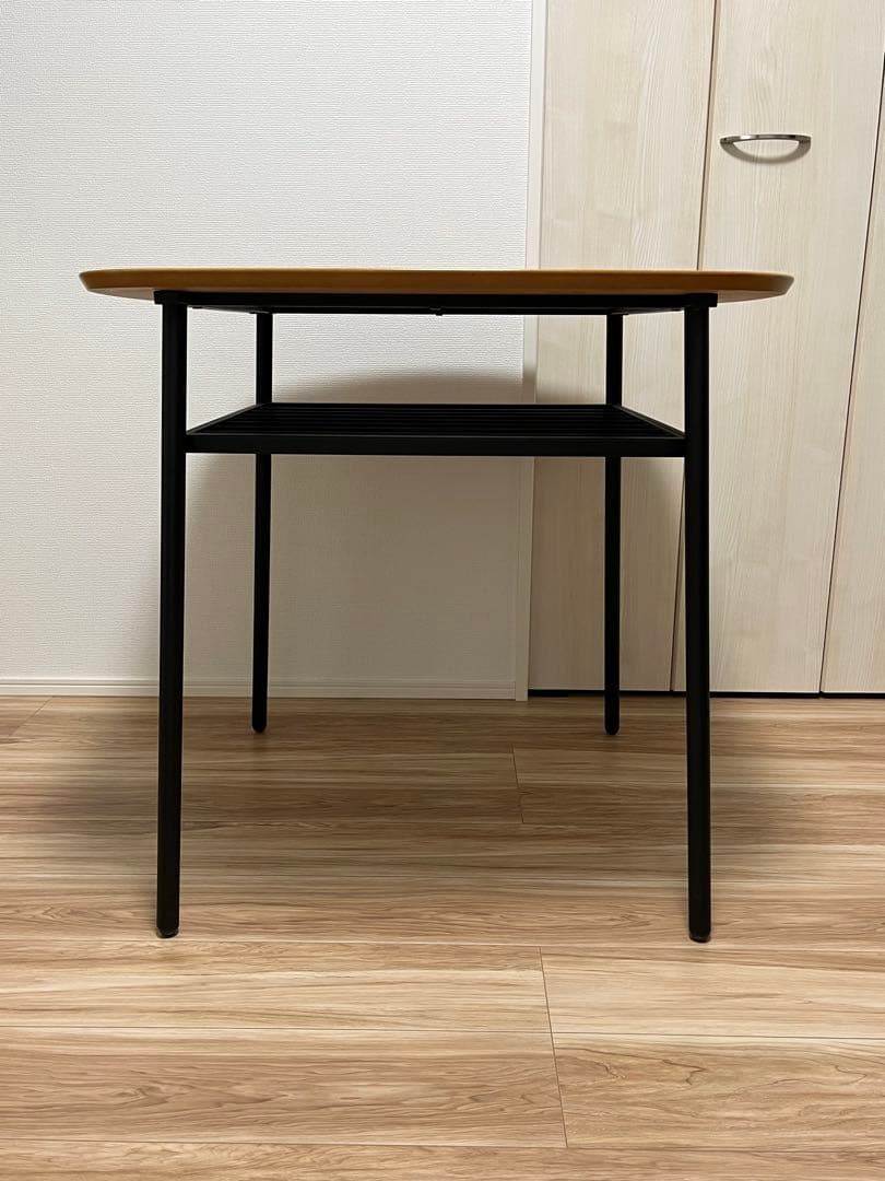 NOCE(ノーチェ)棚付きアイアンウッドテーブル幅80cm