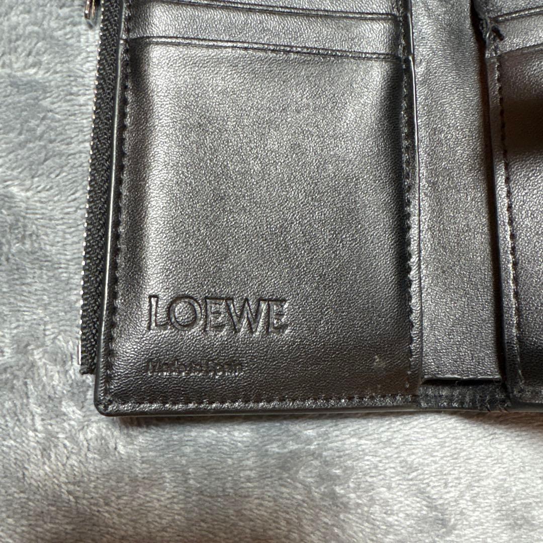 LOEWE バーティカル ウォレット スモール　ブラック　三つ折り財布