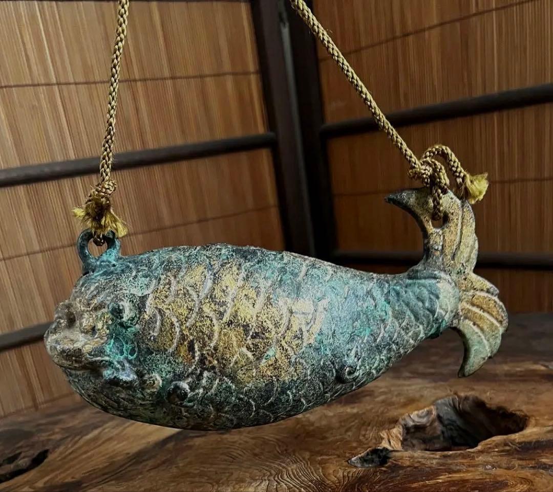 仏教美術 古青銅 鍍金 魚鼓 木魚 鳴物