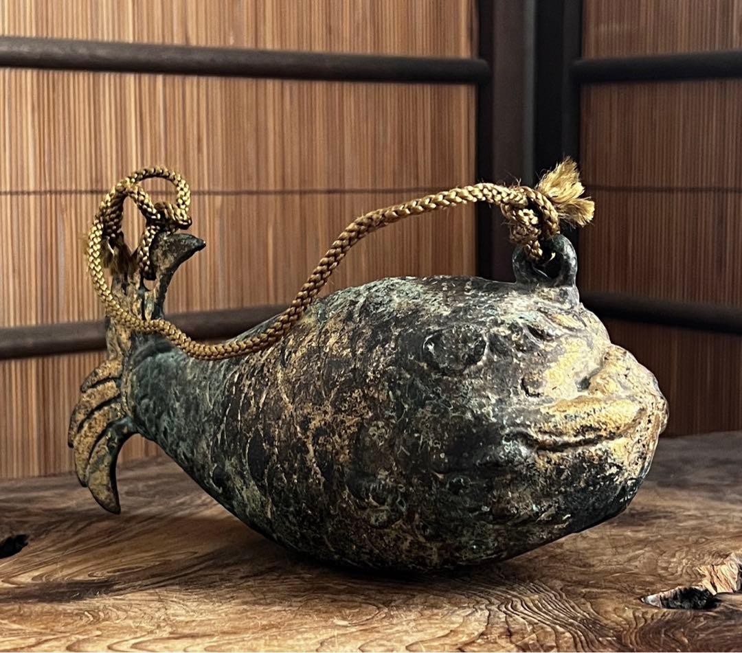 仏教美術 古青銅 鍍金 魚鼓 木魚 鳴物