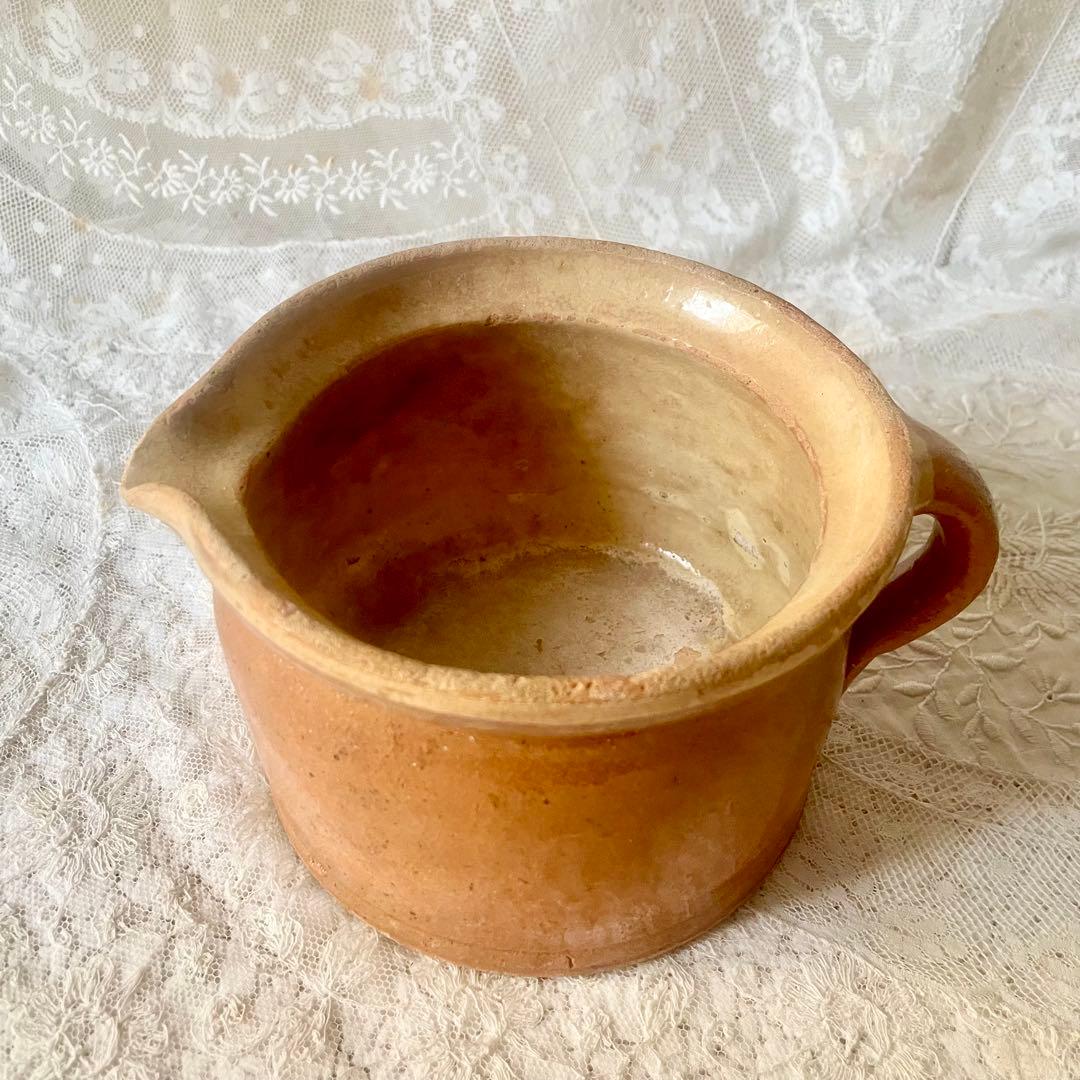 南仏陶器パテポット　コンフィ　フランスアンティーク　フラワーベース　ピシェジャグ