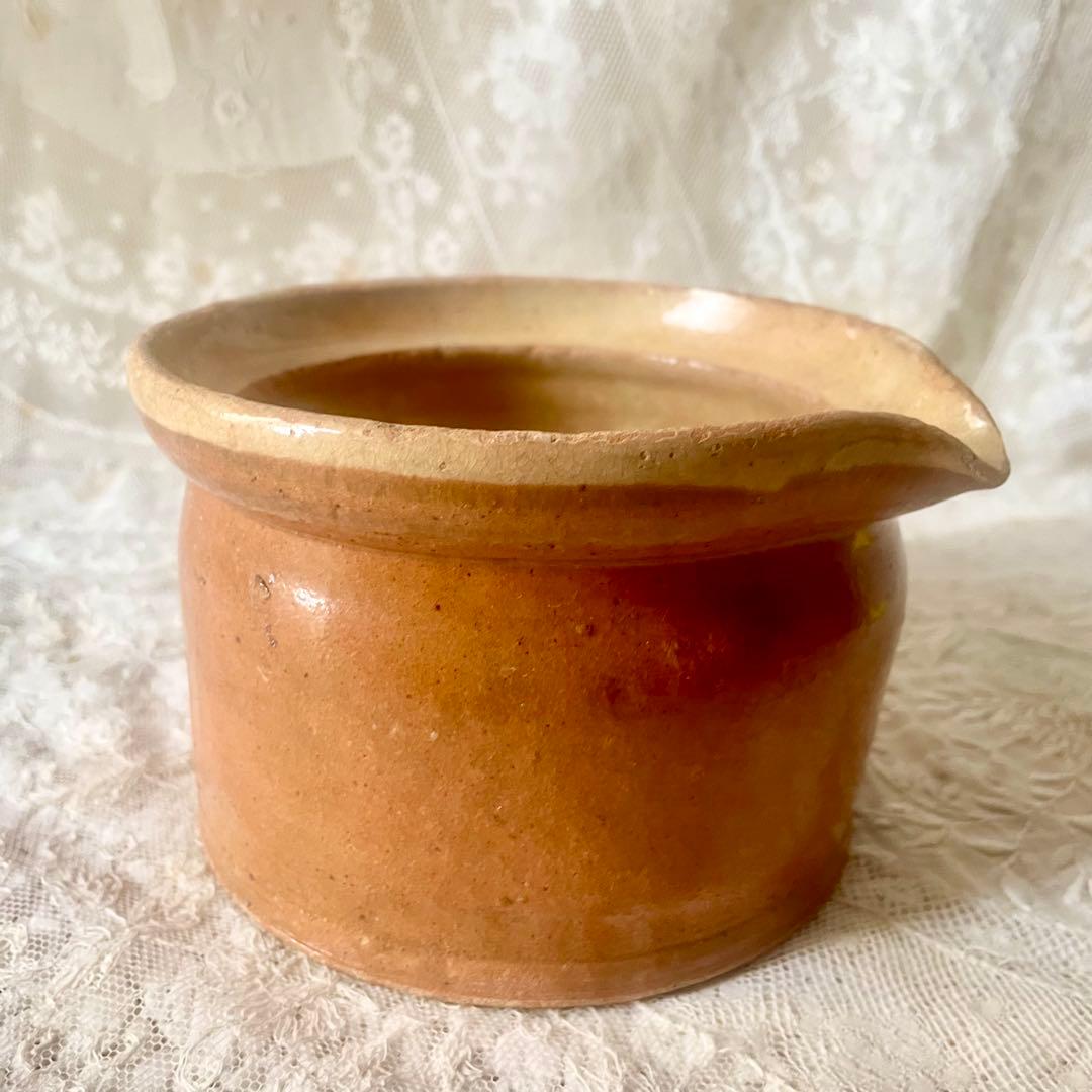 南仏陶器パテポット　コンフィ　フランスアンティーク　フラワーベース　ピシェジャグ