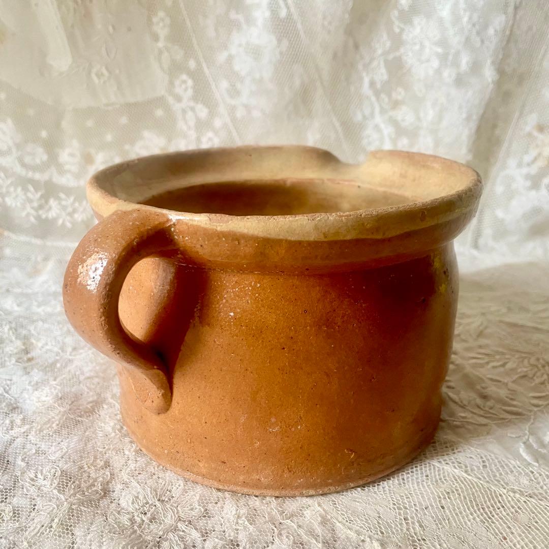 南仏陶器パテポット　コンフィ　フランスアンティーク　フラワーベース　ピシェジャグ