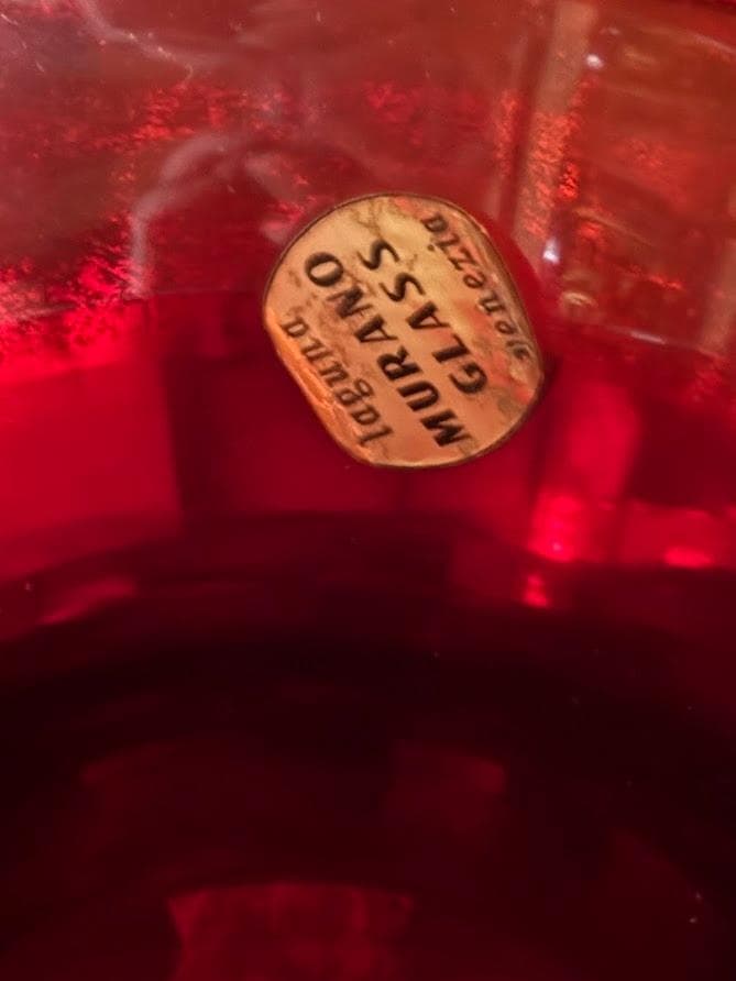 【田中さんメイン】ベネチアングラス ムラノガラス 花瓶 赤金