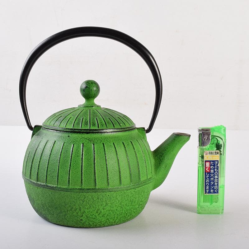 煎茶道具　南部鉄器　 盛栄堂造　カラー急須　若草色　C　R7575