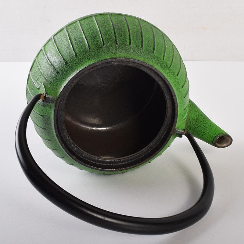 煎茶道具　南部鉄器　 盛栄堂造　カラー急須　若草色　C　R7575