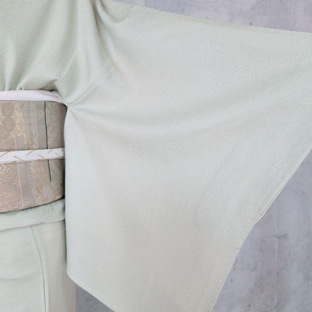 色無地　着物　フルセット　正絹　Sサイズ　ライムグリーン　O5