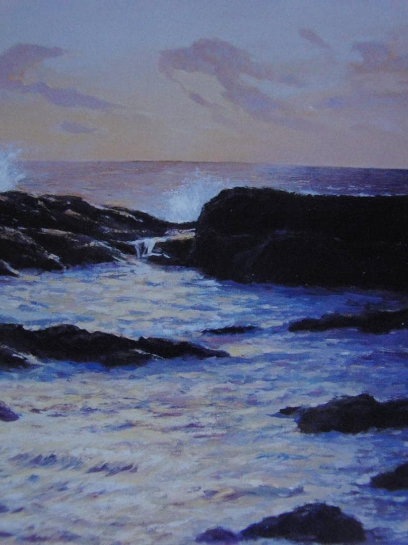 岩立寛、【潮騒】、希少な額装用画集より、新品額装付、状態良好