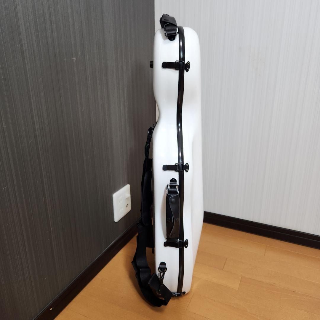 【新品ストラップ、ハンドルカバー付き】チェロ ハードケース 1/10サイズ 白