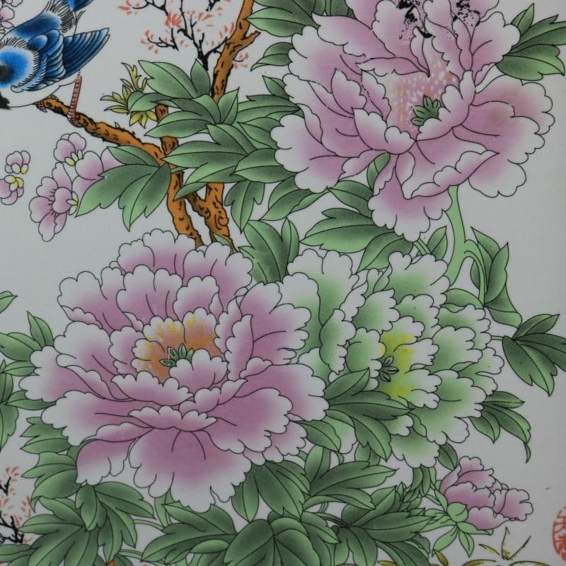 景徳鎮 花鳥図陶板画 書斎 装飾品 工芸品 美術品 置物