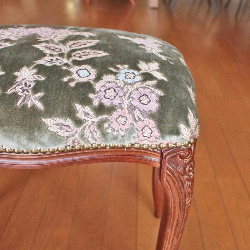 クラシック 金華山スツール グリーン オットマン 猫脚 602-450