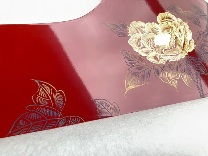 川連漆器　衣紋掛け　着物ハンガー　朱　うるし塗装　天然木　約80㎝