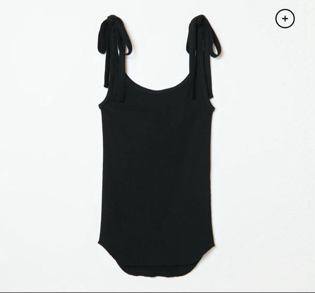 【新品未使用】THE SHISHIKUI ribbon cami/BLACK
