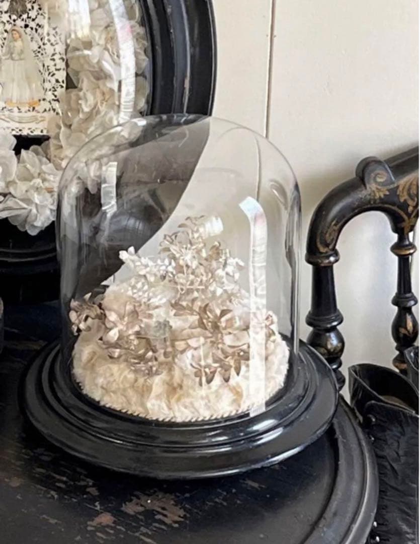 アンティークグローブドマリエガラスドームティアラディスプレイスタンド台座什器