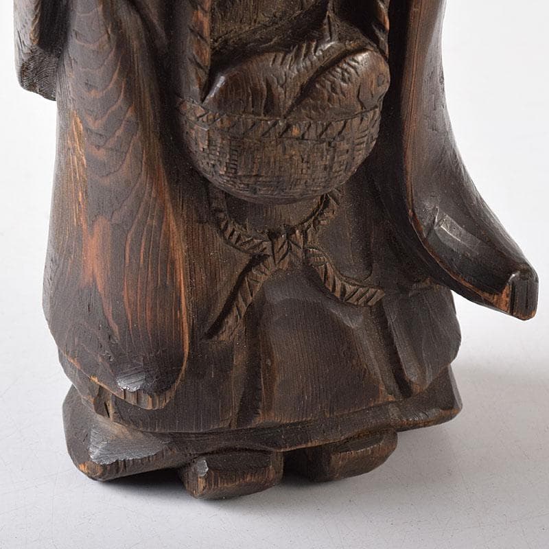 仏教美術　木彫　観音菩薩立像　仏像　在銘　正元作　置物　C　8261