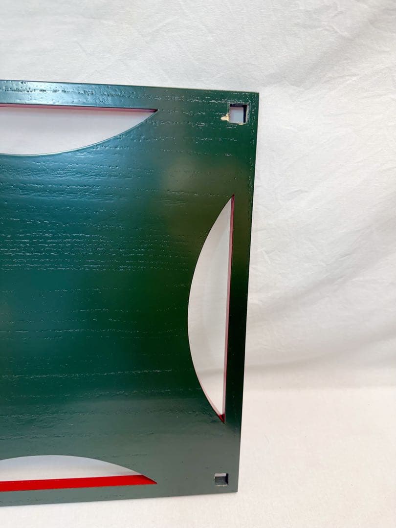 ほぼ未使用 茶道具 碌々斎好写 糸巻棚 二重棚 青漆爪紅 組み立て式 元箱