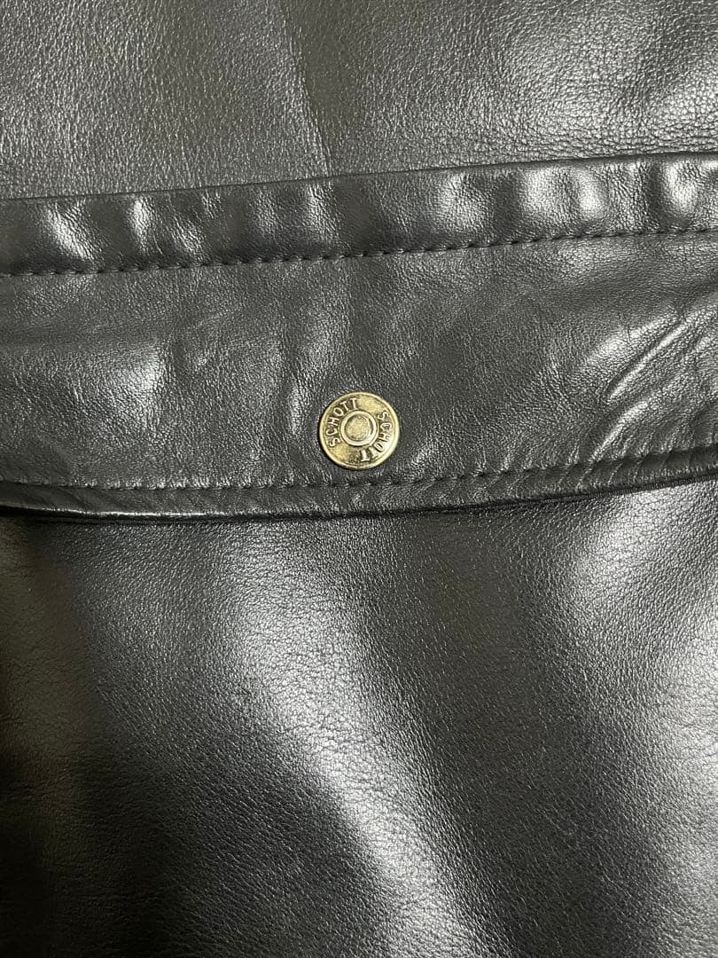 Schott ブラック シングルライダースジャケット