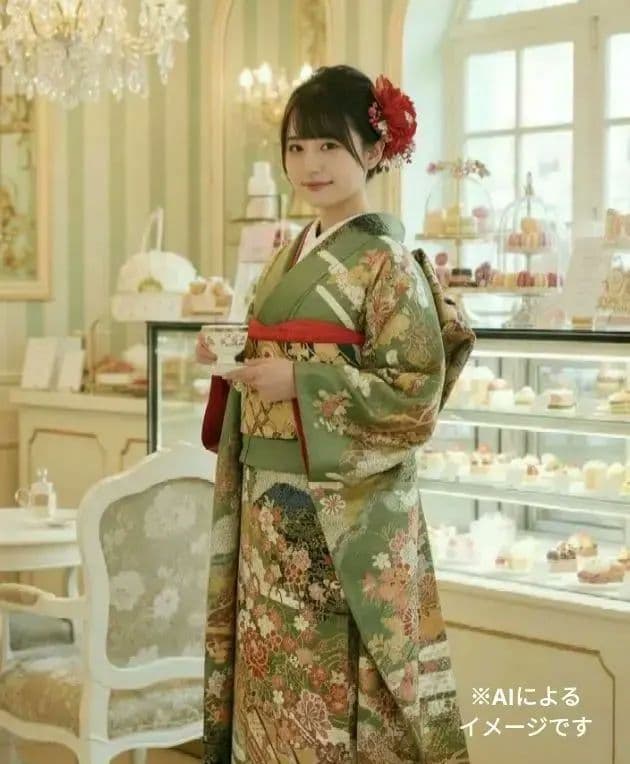 ゆたろう様　398.振袖7点セット　正絹　フルセット　成人式