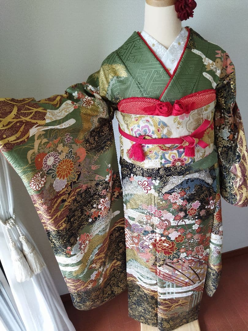 ゆたろう様　398.振袖7点セット　正絹　フルセット　成人式