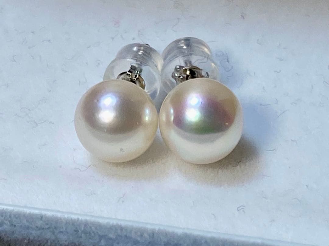 NONさま専用　　【8.2ミリ花珠】パールピアス　あこや真珠　最高級　プラチナ