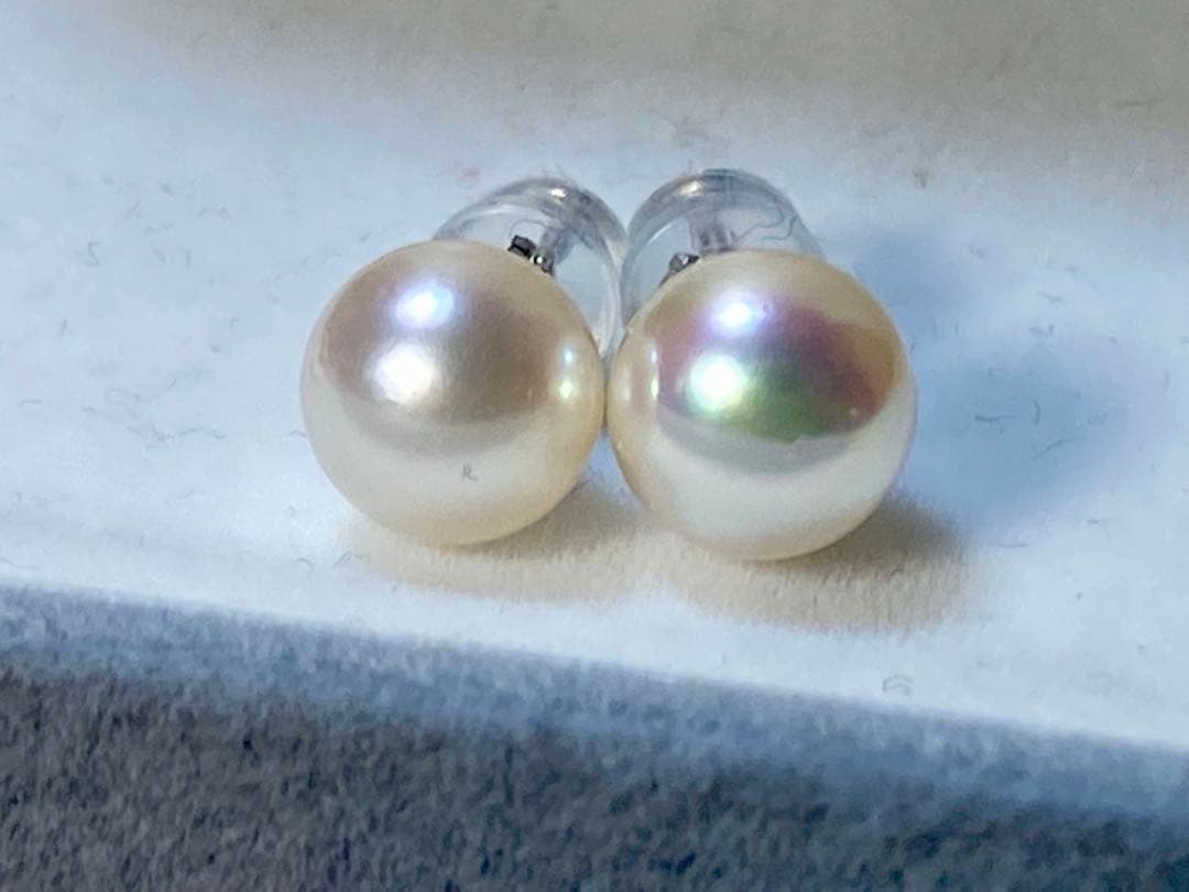 NONさま専用　　【8.2ミリ花珠】パールピアス　あこや真珠　最高級　プラチナ