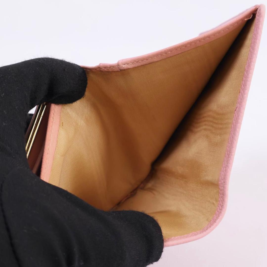 【極美品】CHANEL がま口二つ折り財布　ココマーク　キャビアスキン　ピンク